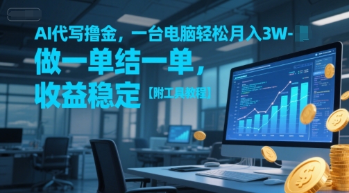AI代写撸金,一台电脑轻松月入1-3W,做一单结一单,收益稳定【附工具教程】昊趣阁资源网昊趣阁资源网