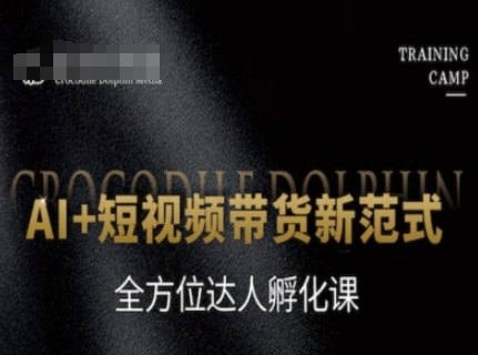 AI+短视频带货新范式,全方位达人孵化课昊趣阁资源网昊趣阁资源网
