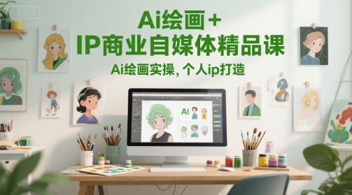 Ai绘画+IP商业自媒体精品课，Ai绘画实操，个人ip打造昊趣阁资源网昊趣阁资源网