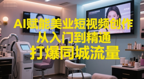 AI赋能美业短视频创作,从入门到精通,打爆同城流量,超级AI工具短视频实操落地昊趣阁资源网昊趣阁资源网