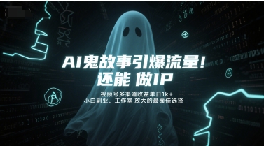 AI鬼故事引爆流量,还能做IP,视频号多渠道收益单日1k+,小白副业、工作室放大的最佳选择昊趣阁资源网昊趣阁资源网