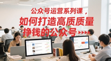公众号运营系列课，如何打造高质量挣钱的公众号昊趣阁资源网昊趣阁资源网