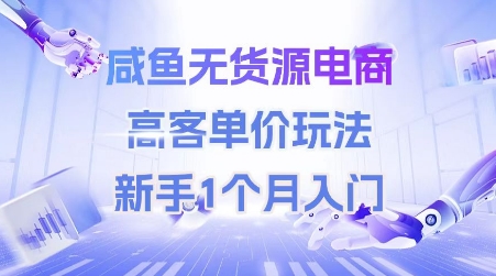 咸鱼无货源电商,高客单价玩法,新手1个月入门昊趣阁资源网昊趣阁资源网