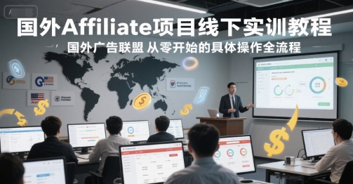 国外Affiliate项目线下实训教程，国外广告联盟从零开始的具体操作全流程昊趣阁资源网昊趣阁资源网