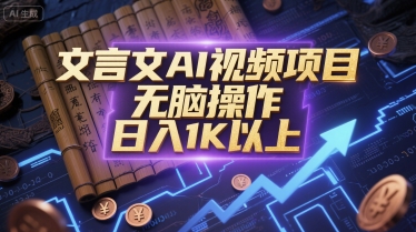 文言文AI视频项目,无脑操作,日入1K以上昊趣阁资源网昊趣阁资源网