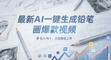 最新AI一键生成铅笔画爆款视频,多平台分发,日 入1k+,小白轻松上手【揭秘】昊趣阁资源网昊趣阁资源网