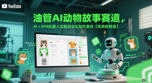 油管AI动物故事赛道,AI+RPA机器人流程自动化制作素材【保姆级教程】昊趣阁资源网昊趣阁资源网