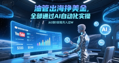 油管出海挣美金,全部通过AI自动化实操,从0到1实现月入过W昊趣阁资源网昊趣阁资源网