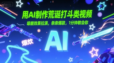 用AI制作荒诞打斗类视频,吸睛效果拉满,条条爆款,1分钟教会你昊趣阁资源网昊趣阁资源网