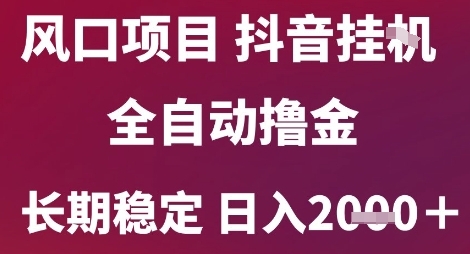 风口项目，六月最新玩法抖音无人挂G，全自动撸金，长期稳定 日入2k+【揭秘】昊趣阁资源网昊趣阁资源网