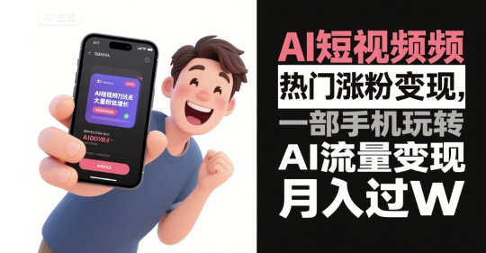 AI短视频热门涨粉变现,一部手机玩转AI流量变现,月入过W昊趣阁资源网昊趣阁资源网