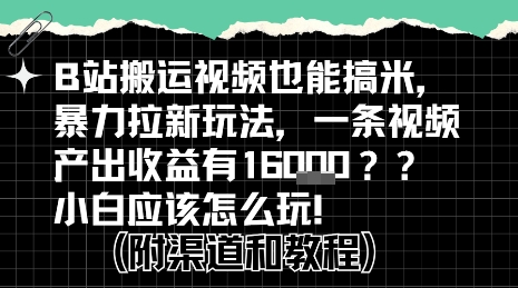 b站掘金计划?搬运视频也能挣拉新的收益,小白应该怎么玩!昊趣阁资源网昊趣阁资源网