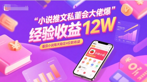 小说推文私董会大佬爆单经验分享收益12W,番茄小说每天稳定4位数收益昊趣阁资源网昊趣阁资源网