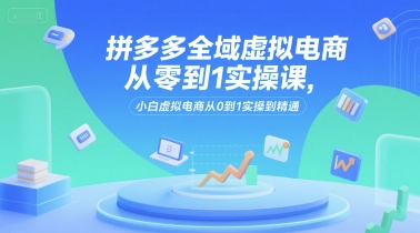 拼多多全域虚拟电商从零到1实操课,小白虚拟电商从0到1实操到精通昊趣阁资源网昊趣阁资源网