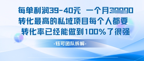 每单利润40一个月7k+转化最高的私域项目,每个人都要的产品转化率已经能做到100%昊趣阁资源网昊趣阁资源网