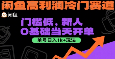 闲鱼高利润冷门赛道:门槛低,新人0基础当天开单,单号日入1k+玩法【揭秘】昊趣阁资源网昊趣阁资源网