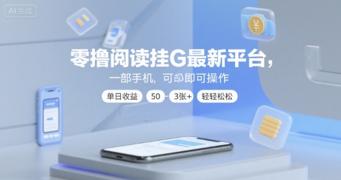 零撸阅读挂G最新平台,一部手机即可操作,单日收益50-3张+轻轻松松【揭秘】昊趣阁资源网昊趣阁资源网