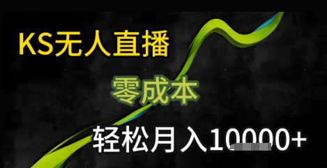 KS无人直播25年最新玩法，只需一部手机，轻松月入1W+【揭秘】昊趣阁资源网昊趣阁资源网