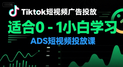 Tiktok短视频广告投放,适合0-1小白学习ADS短视频投放课昊趣阁资源网昊趣阁资源网
