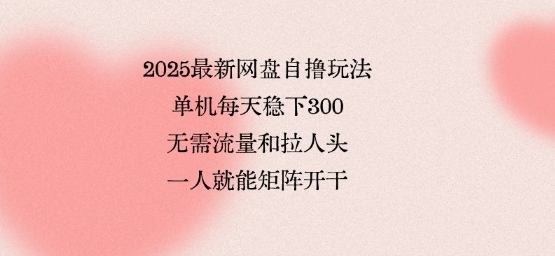 2025最新网盘自撸玩法，单机每天稳下3张，无需流量和拉人头，一个人就可轻松矩阵，全网独一份【揭秘】昊趣阁资源网昊趣阁资源网