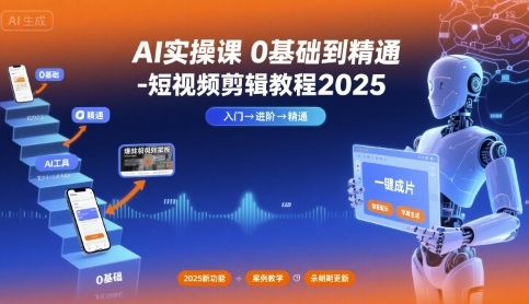 AI实操课0基础到精通-短视频剪辑教程2025昊趣阁资源网昊趣阁资源网