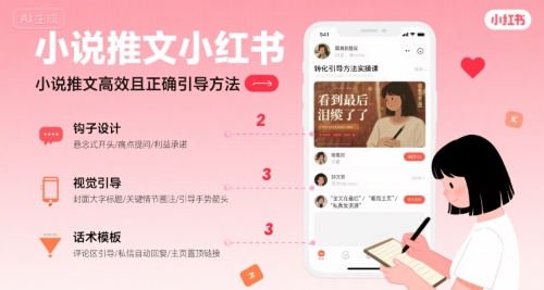 小说推文小红书高转化引导方法实操课，小说推文高效且正确引导方法昊趣阁资源网昊趣阁资源网