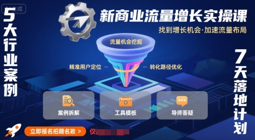新商业流量增长实操课,找到增长机会,加速流量布局昊趣阁资源网昊趣阁资源网