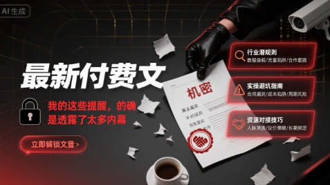 最新付费文:我的这些提醒,的确是透露了太多内幕昊趣阁资源网昊趣阁资源网