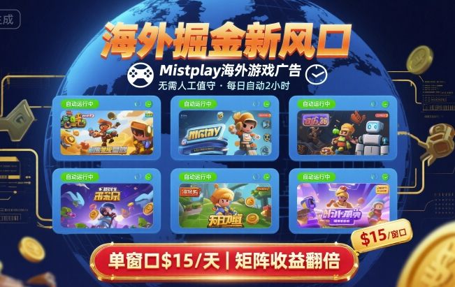海外掘金新风口，Mistplay海外游戏广告，每日自动运行，单窗口稳入2美刀 ，可矩阵操作【揭秘】昊趣阁资源网昊趣阁资源网