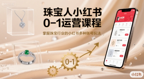 珠宝人小红书0-1运营课程,掌握珠宝行业的小红书多种账号玩法昊趣阁资源网昊趣阁资源网