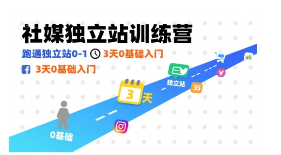 社媒独立站训练营,跑通独立站0-1,3天0基础入门昊趣阁资源网昊趣阁资源网