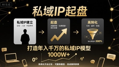 私域IP起盘，私域ip建立、起盘、高转化，打造年入千万的私域ip模型昊趣阁资源网昊趣阁资源网