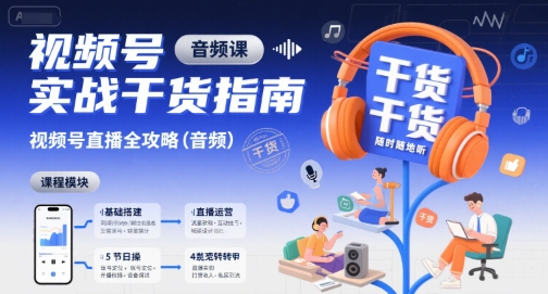 视频号实战干货指南，视频号直播全攻略（音频）昊趣阁资源网昊趣阁资源网