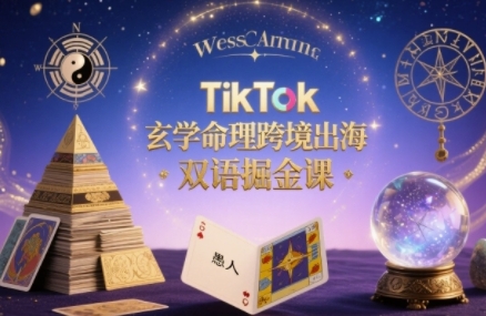 TikTok玄学命理跨境出海双语掘金课，手把手教你用命理知识精准直击海外用户痛点昊趣阁资源网昊趣阁资源网