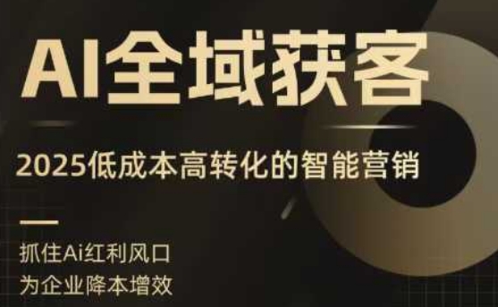AI全域获客实训营,2025低成本高转化的智能营销,精准找客,高效营销昊趣阁资源网昊趣阁资源网