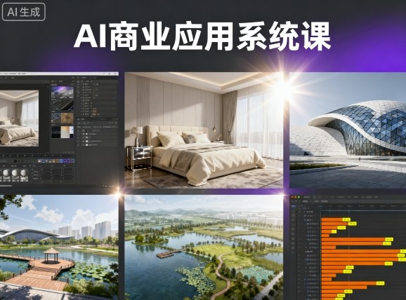 AI商业应用系统课，室内-软装-建筑-景观，智能设计+效果图+动画画实战昊趣阁资源网昊趣阁资源网