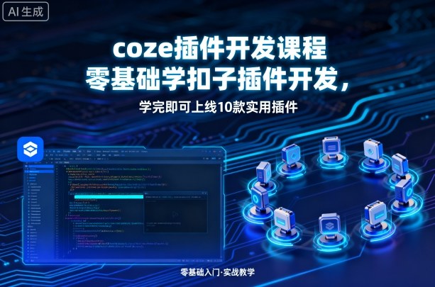 coze插件开发课程,零基础学扣子插件开发,学完即可上线10款实用插件昊趣阁资源网昊趣阁资源网
