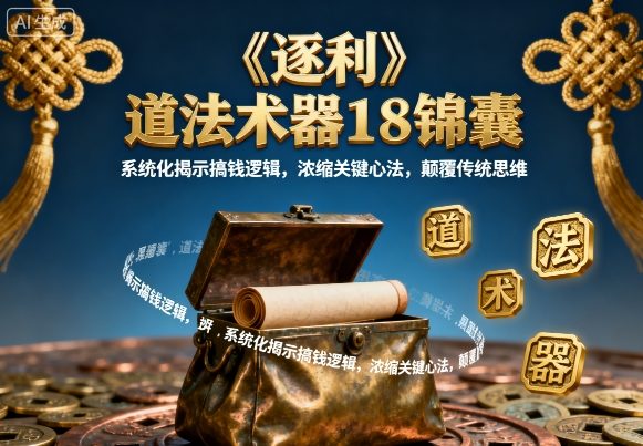 《逐利》道法术器18锦囊,系统化揭示搞钱逻辑,浓缩关键心法,颠覆传统思维昊趣阁资源网昊趣阁资源网