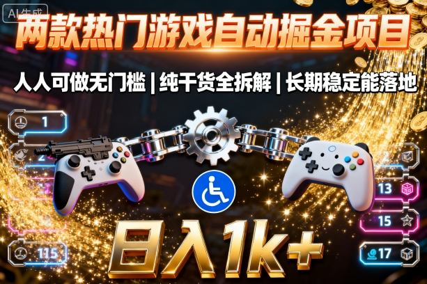 两款热门游戏自动掘金项目,人人可做无门槛,纯干货全拆解,长期稳定能落地,日入1k+【揭秘】昊趣阁资源网昊趣阁资源网