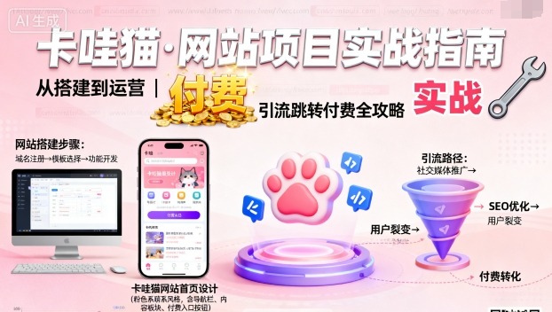 卡哇猫·网站项目,网站搭建与运营以及引流跳转付费昊趣阁资源网昊趣阁资源网