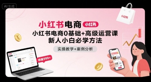 小红书电商0基础+高级运营课，新人小白必学方法，实操教学+案例分析昊趣阁资源网昊趣阁资源网