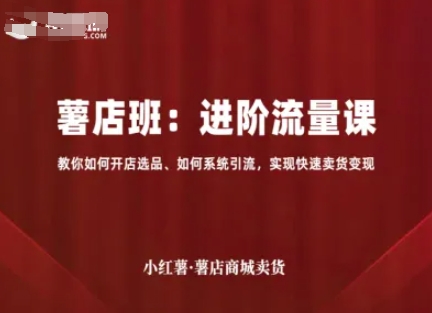 小红薯薯店商城卖货，进阶流量课，教你如何开店选品、如何系统引流，实现快速卖货变现昊趣阁资源网昊趣阁资源网