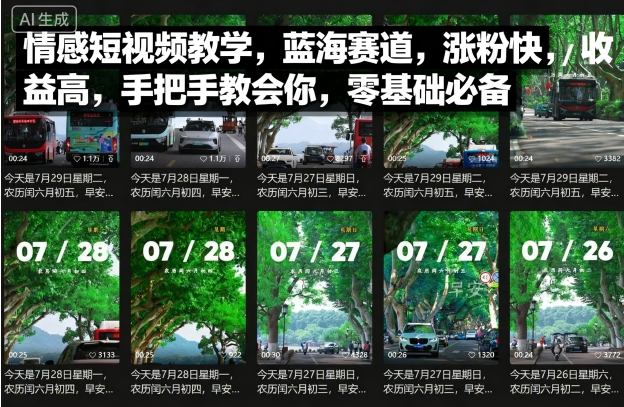 情感短视频教学,蓝海赛道,涨粉快,收益高,手把手教会你,零基础必备昊趣阁资源网昊趣阁资源网