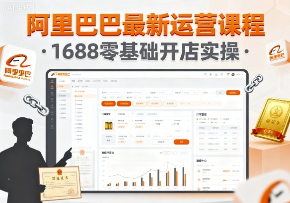 阿里巴巴最新运营课程，1688零基础开店实操昊趣阁资源网昊趣阁资源网