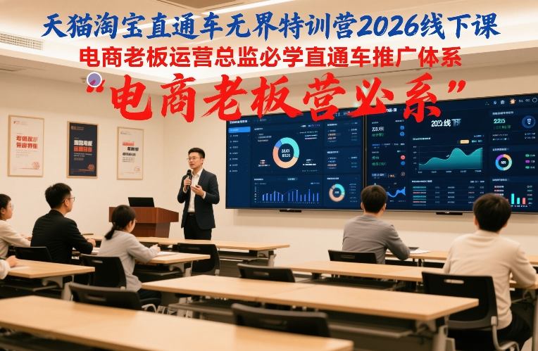 天猫淘宝直通车无界特训营2026线下课，电商老板运营总监必学直通车推广体系昊趣阁资源网昊趣阁资源网