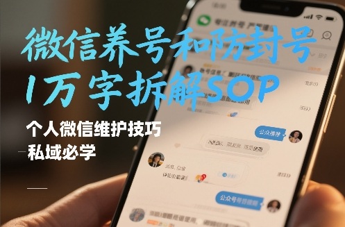 微信养号和防封号1万字拆解SOP，个人微信维护技巧，私域必学【文档】昊趣阁资源网昊趣阁资源网