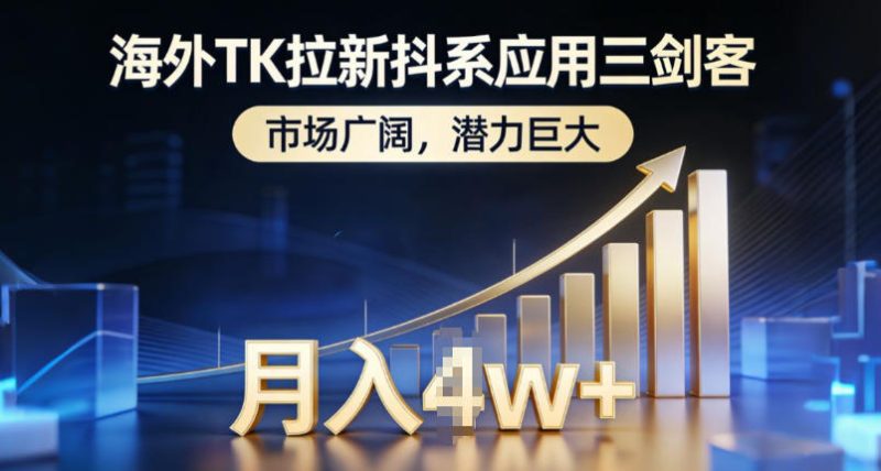 海外TK拉新抖系应用三剑客，市场广阔，潜力巨大，月入1w+昊趣阁资源网昊趣阁资源网