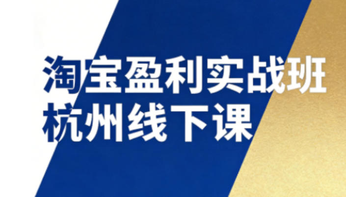 淘宝盈利实战班杭州线下课12月26-28日（音频+字幕），帮你掌握SOP流程+12门核心技术昊趣阁资源网昊趣阁资源网