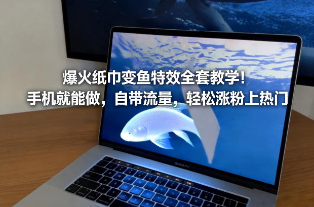 爆火纸巾变鱼特效全套教学！手机就能做，自带流量，轻松涨粉上热门昊趣阁资源网昊趣阁资源网