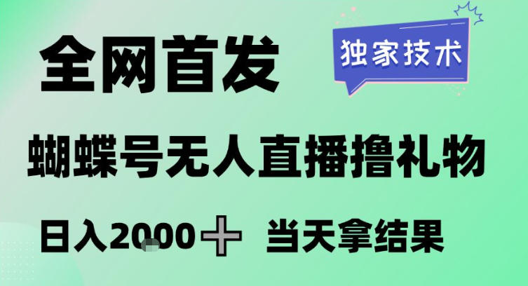 2026最新蝴蝶号无人直播掘金，独家技术，全网首发小白做了一个月收益3W，长期稳定可做【揭秘】昊趣阁资源网昊趣阁资源网